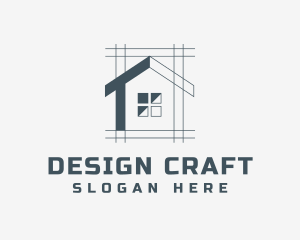 Minimalist House Blueprint logo