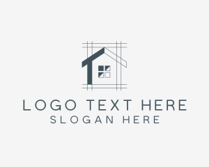 Minimalist House Blueprint logo