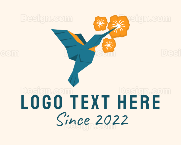 Humming Bird Origami Logo