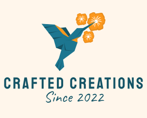 Humming Bird Origami  logo design