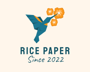 Humming Bird Origami  logo design