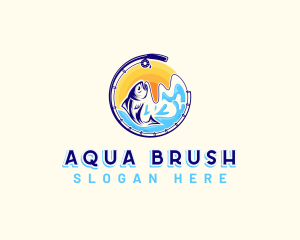 Aqua Fishing Sea logo design