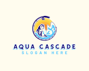 Aqua Fishing Sea logo design