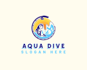 Aqua Fishing Sea logo design