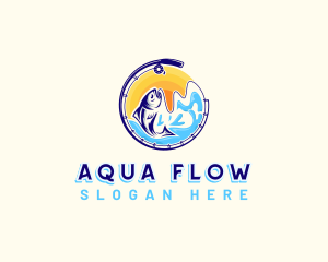 Aqua Fishing Sea logo design