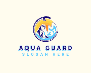 Aqua Fishing Sea logo design