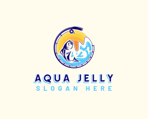 Aqua Fishing Sea logo design