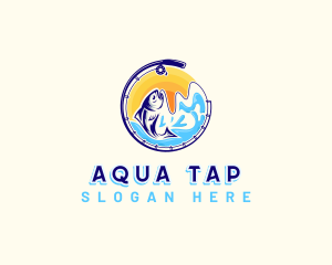 Aqua Fishing Sea logo design