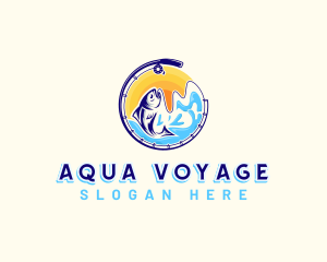 Aqua Fishing Sea logo design