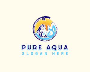 Aqua Fishing Sea logo design