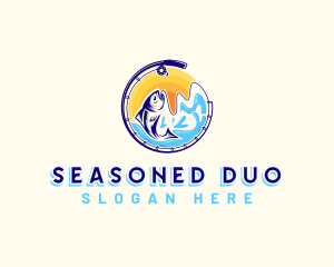 Aqua Fishing Sea logo design