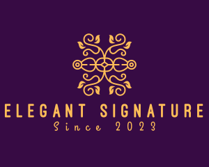 Elegant Leaf Ornament logo design