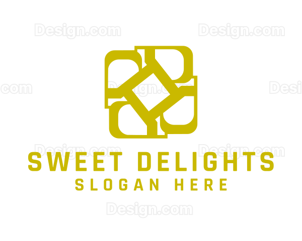Golden Elegant Letter D Logo