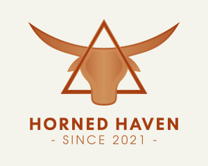 Triangle Bull Horns logo design