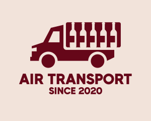 Wine Delivery Truck logo design