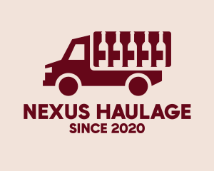 Wine Delivery Truck logo design