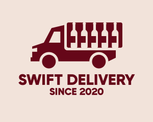 Wine Delivery Truck logo design