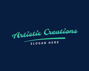 Retro Cursive Artist logo design