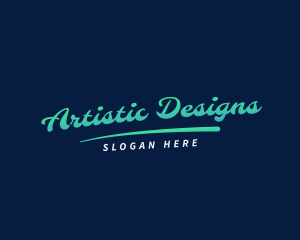 Retro Cursive Artist logo design