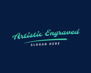 Retro Cursive Artist logo design