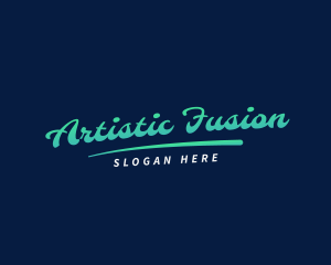 Retro Cursive Artist logo design