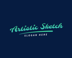 Retro Cursive Artist logo design