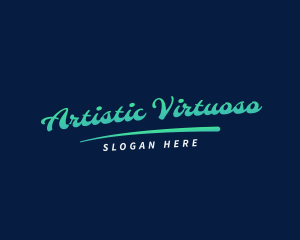 Retro Cursive Artist logo design