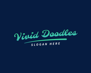 Retro Cursive Artist logo design