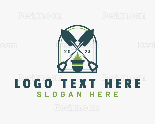 Garden Shovel Landscaping Logo