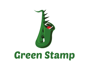 Green Monster Saxophone logo design