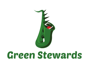 Green Monster Saxophone logo design