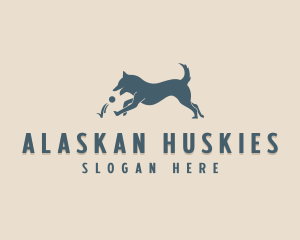 Happy Husky Dog logo design