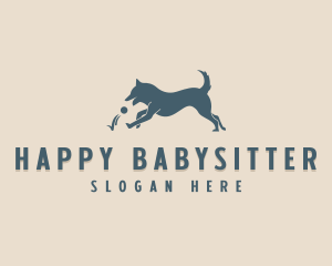 Happy Husky Dog logo design