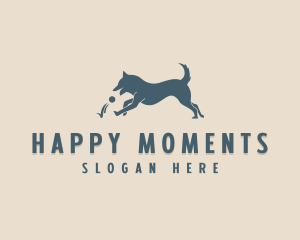 Happy Husky Dog logo design