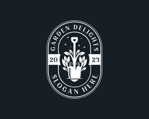 Plant Shovel Gardening logo design