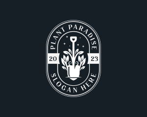 Plant Shovel Gardening logo design