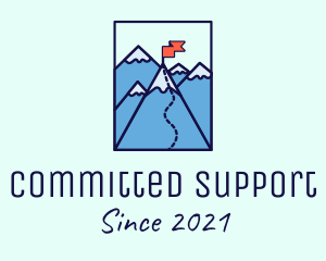 Mountain Summit Peak Flag logo design