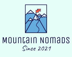 Mountain Summit Peak Flag logo design