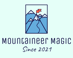 Mountain Summit Peak Flag logo design