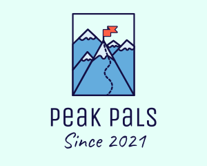 Mountain Summit Peak Flag logo design