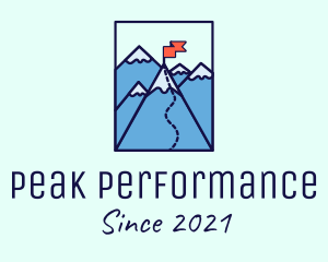 Mountain Summit Peak Flag logo design