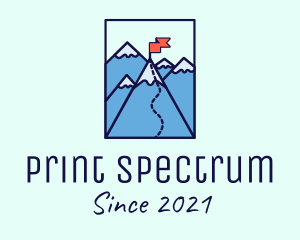 Mountain Summit Peak Flag logo design