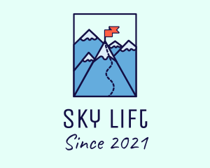 Mountain Summit Peak Flag logo design