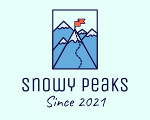 Mountain Summit Peak Flag logo design