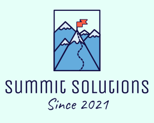 Mountain Summit Peak Flag logo design