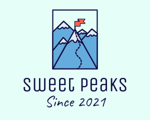 Mountain Summit Peak Flag logo design