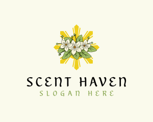 Floral Sampaguita Garden logo design