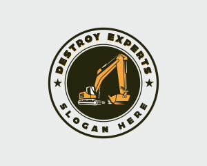 Industrial Mining Excavator logo design