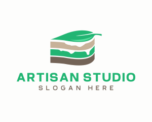 Vegan Cake Slice  logo design