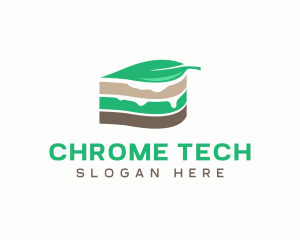 Vegan Cake Slice  logo design